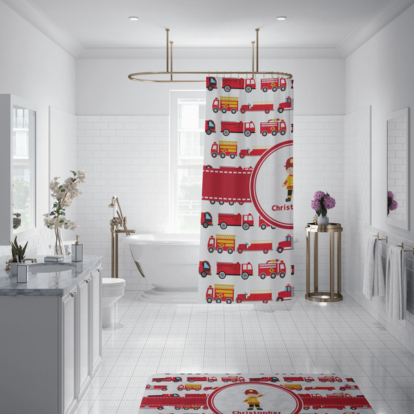 Firetrucks Shower Curtain - Custom Size