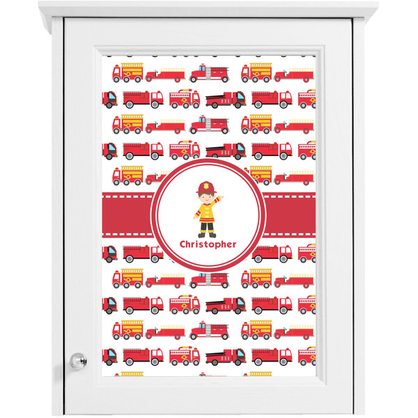 Firetrucks Single White Cabinet Decal