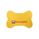 Firetrucks Bone Shaped Dog Food Mat (Small) (Personalized)