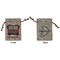 Firetrucks Small Burlap Gift Bag - Front and Back