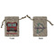 Firetrucks Small Burlap Gift Bag - Front & Back (Personalized)