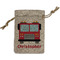 Firetrucks Small Burlap Gift Bag - Front (Personalized)