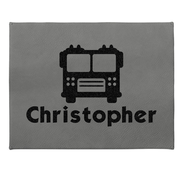 Firetrucks Small Engraved Gift Box with Leather Lid - Approval