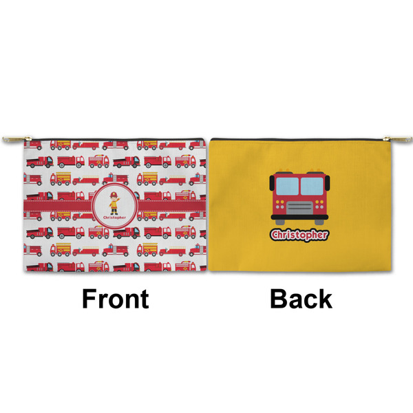 Firetrucks Small Zipper Pouch Approval (Front and Back)