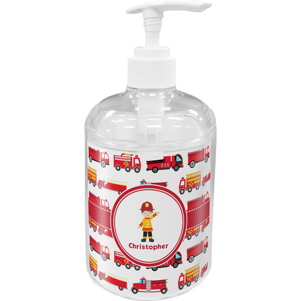 Custom Firetrucks Acrylic Soap & Lotion Bottle (Personalized)