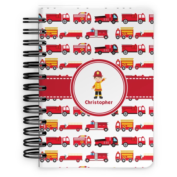 Custom Firetrucks Spiral Notebook - 5x7 w/ Name or Text