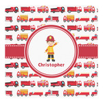 Firetrucks Square Decal - Medium (Personalized)