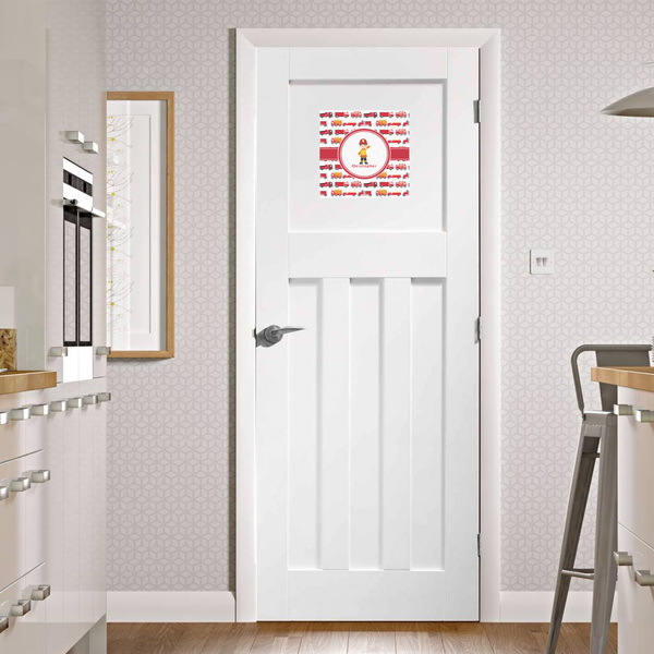 Firetrucks Square Wall Decal on Door