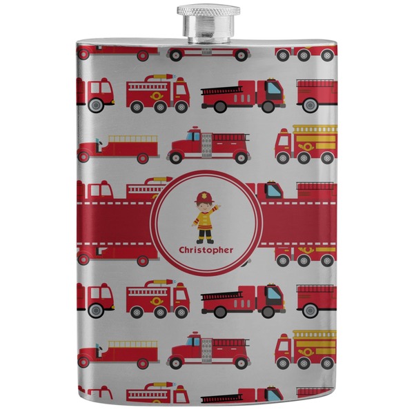 Custom Firetrucks Stainless Steel Flask (Personalized)