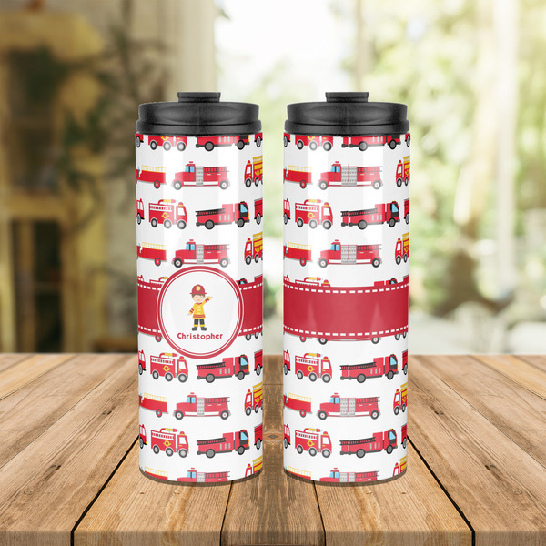 Firetrucks Stainless Steel Tumbler - Lifestyle