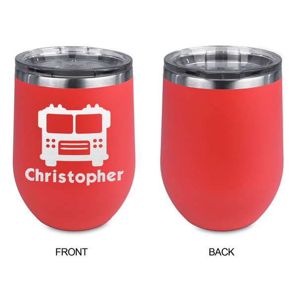 Firetrucks Stainless Wine Tumblers - Coral - Single Sided - Approval