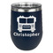 Firetrucks Stainless Wine Tumblers - Navy - Double Sided - Front