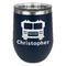 Firetrucks Stainless Wine Tumblers - Navy - Single Sided - Front
