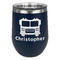 Firetrucks Stemless Stainless Steel Wine Tumbler - Navy - Single Sided (Personalized)