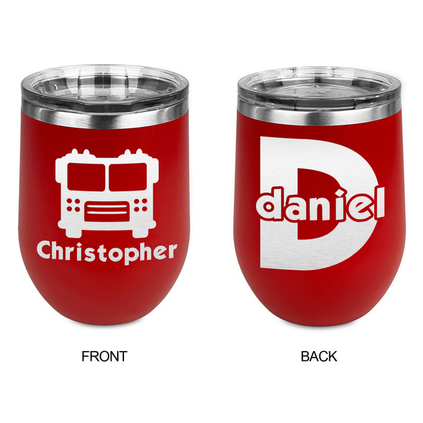 Firetrucks Stainless Wine Tumblers - Red - Double Sided - Approval