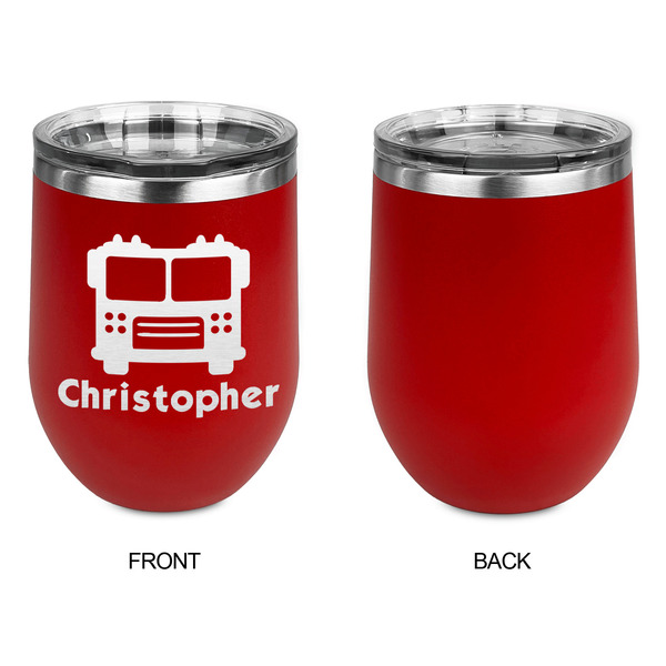 Firetrucks Stainless Wine Tumblers - Red - Single Sided - Approval