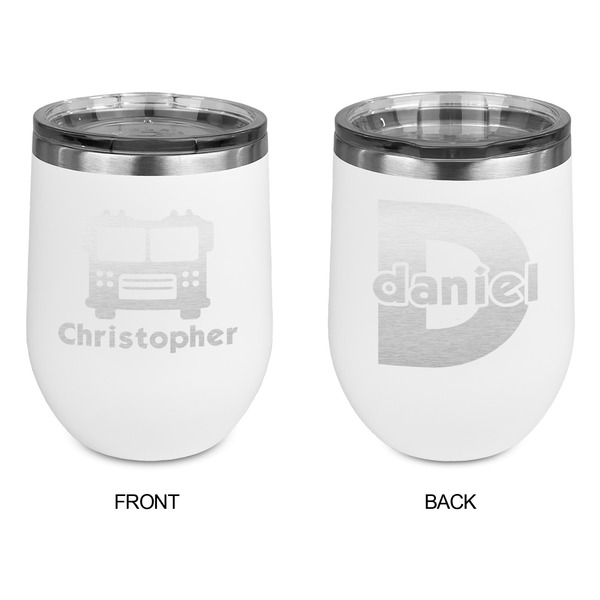 Firetrucks Stainless Wine Tumblers - White - Double Sided - Approval