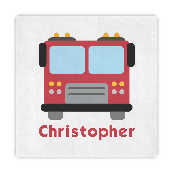 Custom Firetrucks Standard Decorative Napkins (Personalized)