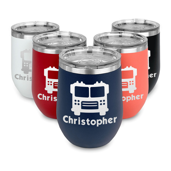 Firetrucks Steel Wine Tumblers Multiple Colors