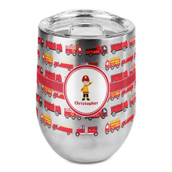 Firetrucks Stemless Wine Tumbler - Full Print (Personalized)