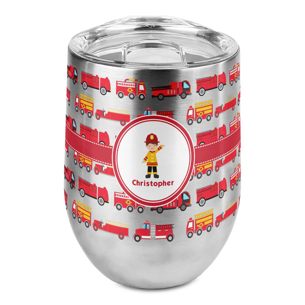 Custom Firetrucks Stemless Wine Tumbler - Full Print (Personalized)