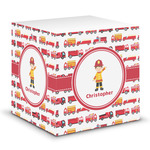 Firetrucks Sticky Note Cube (Personalized)