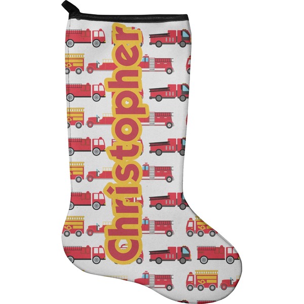 Custom Firetrucks Holiday Stocking - Single-Sided - Neoprene (Personalized)