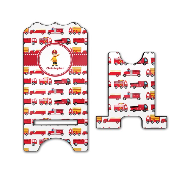 Firetrucks Stylized Phone Stand - Front & Back - Large