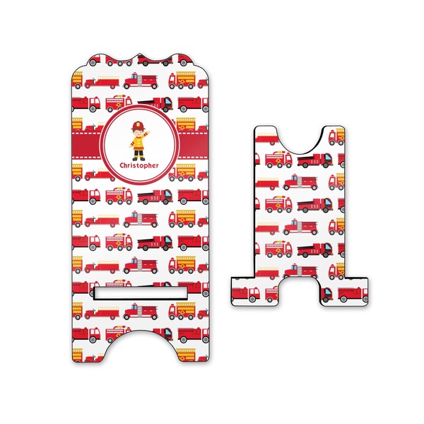 Firetrucks Stylized Phone Stand - Front & Back - Small
