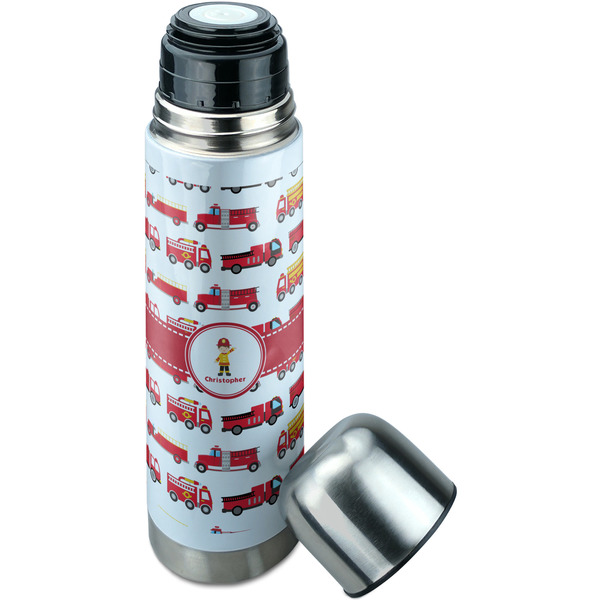 Firetrucks Thermos - Lid Off