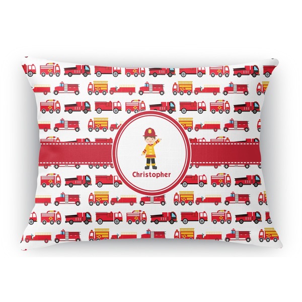 Custom Firetrucks Rectangular Throw Pillow Case (Personalized)