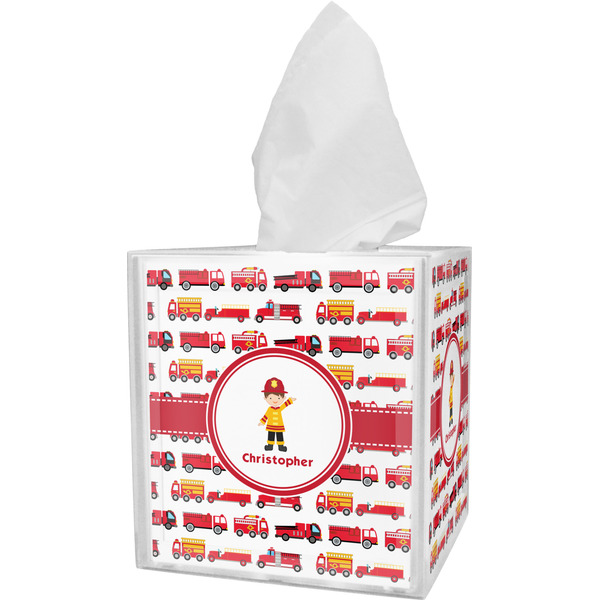 Custom Firetrucks Tissue Box Cover (Personalized)