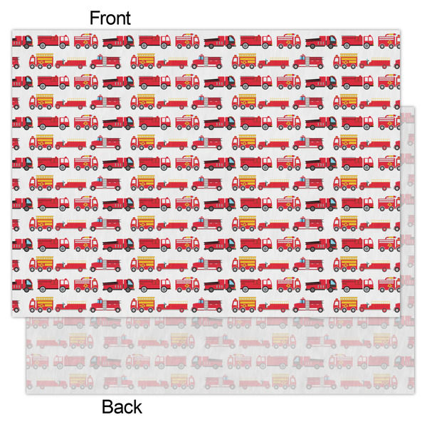 Firetrucks Tissue Paper - Lightweight - Large - Front & Back