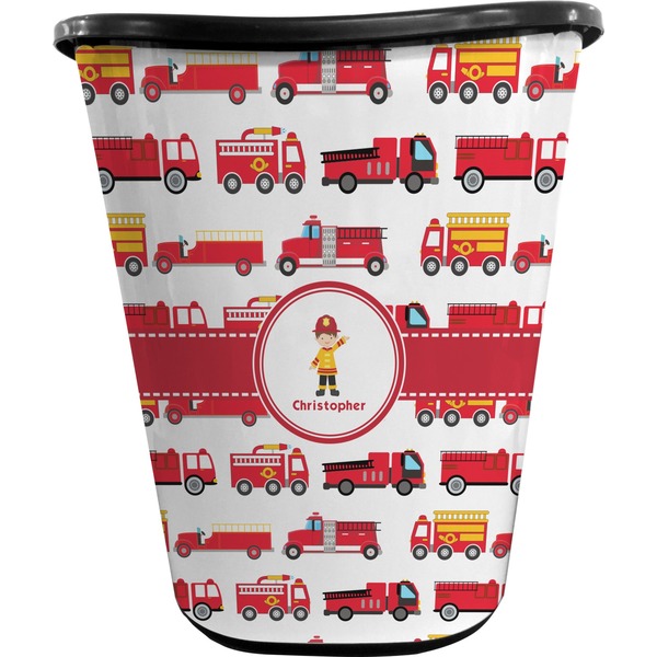 Firetrucks Trash Can Black
