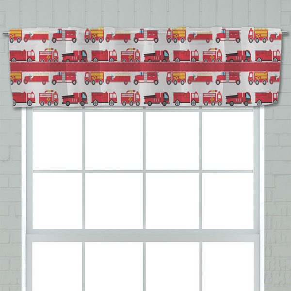 Firetrucks Valance - Closeup on window