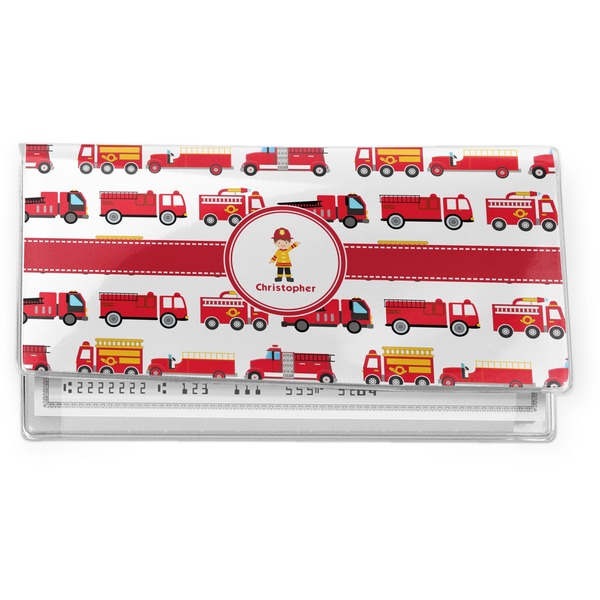 Custom Firetrucks Vinyl Checkbook Cover (Personalized)