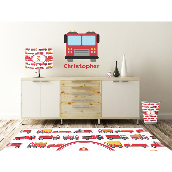 Firetrucks Wall Graphic Decal Wooden Desk