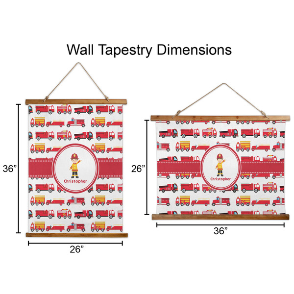 Firetrucks Wall Hanging Tapestries - Parent/Sizing