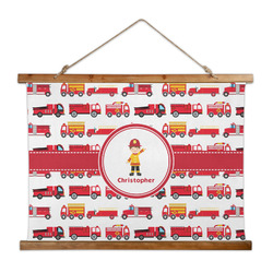 Firetrucks Wall Hanging Tapestry - Wide (Personalized)