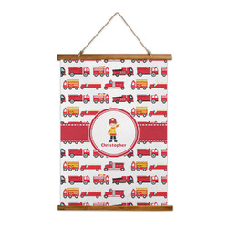 Firetrucks Wall Hanging Tapestry - Tall (Personalized)