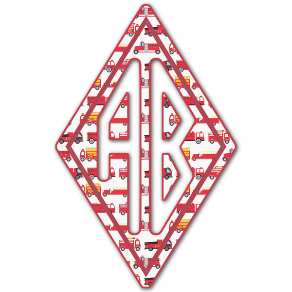 Custom Firetrucks Monogram Decal - Large (Personalized)