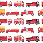 Firetrucks Wallpaper & Surface Covering (Water Activated 24"x 24" Sample)