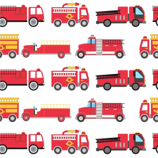 Custom Firetrucks Wallpaper & Surface Covering (Water Activated 24"x 24" Sample)