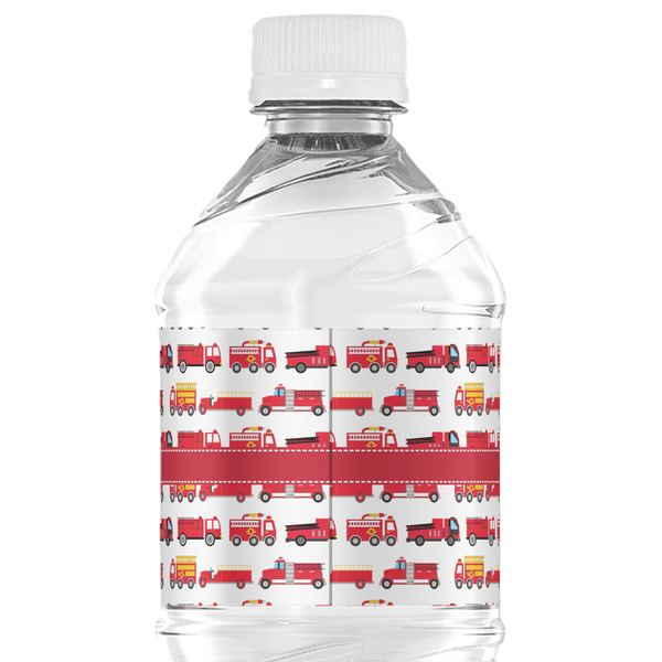 Firetrucks Water Bottle Label - Back View
