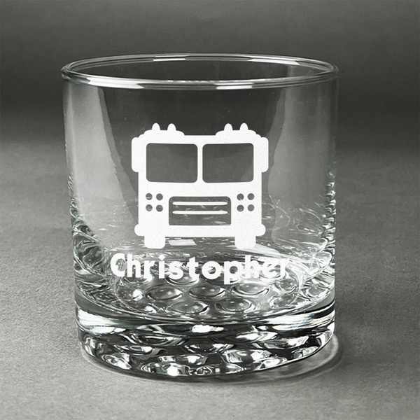 Custom Firetrucks Whiskey Glass - Engraved (Personalized)
