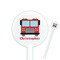 Firetrucks 5.5" Round Plastic Stir Sticks - White - Single Sided (Personalized)