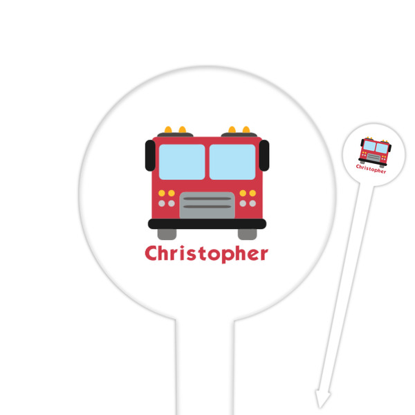 Custom Firetrucks Round Plastic Food Picks (Personalized)