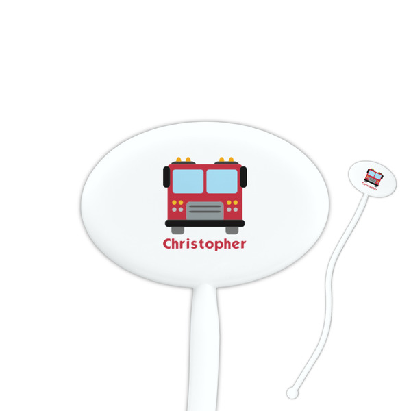 Custom Firetrucks Oval Plastic Stir Sticks (Personalized)