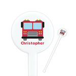 Firetrucks Round Plastic Stir Sticks (Personalized)
