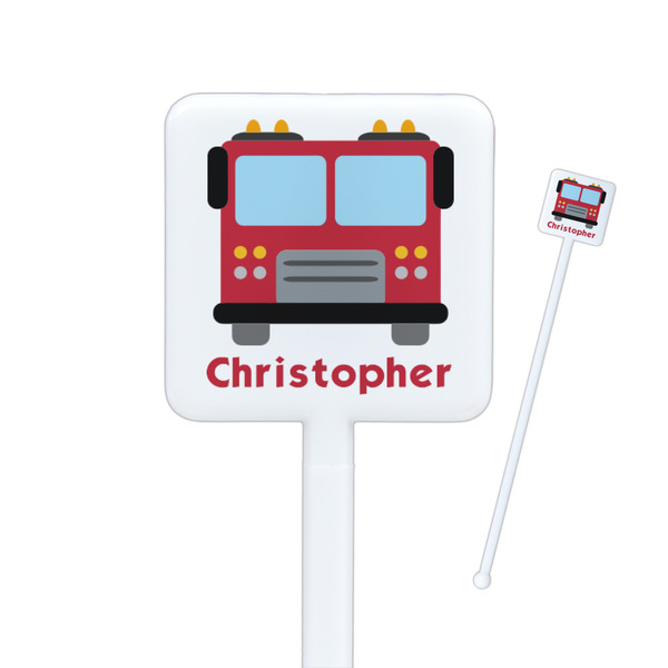 Custom Firetrucks Square Plastic Stir Sticks (Personalized)